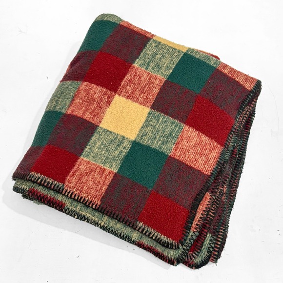 Biederlack Other - Biederlack VTG Lodge Plaid Colorblock Throw Blanket Reversible 58x46 Cabincore‎